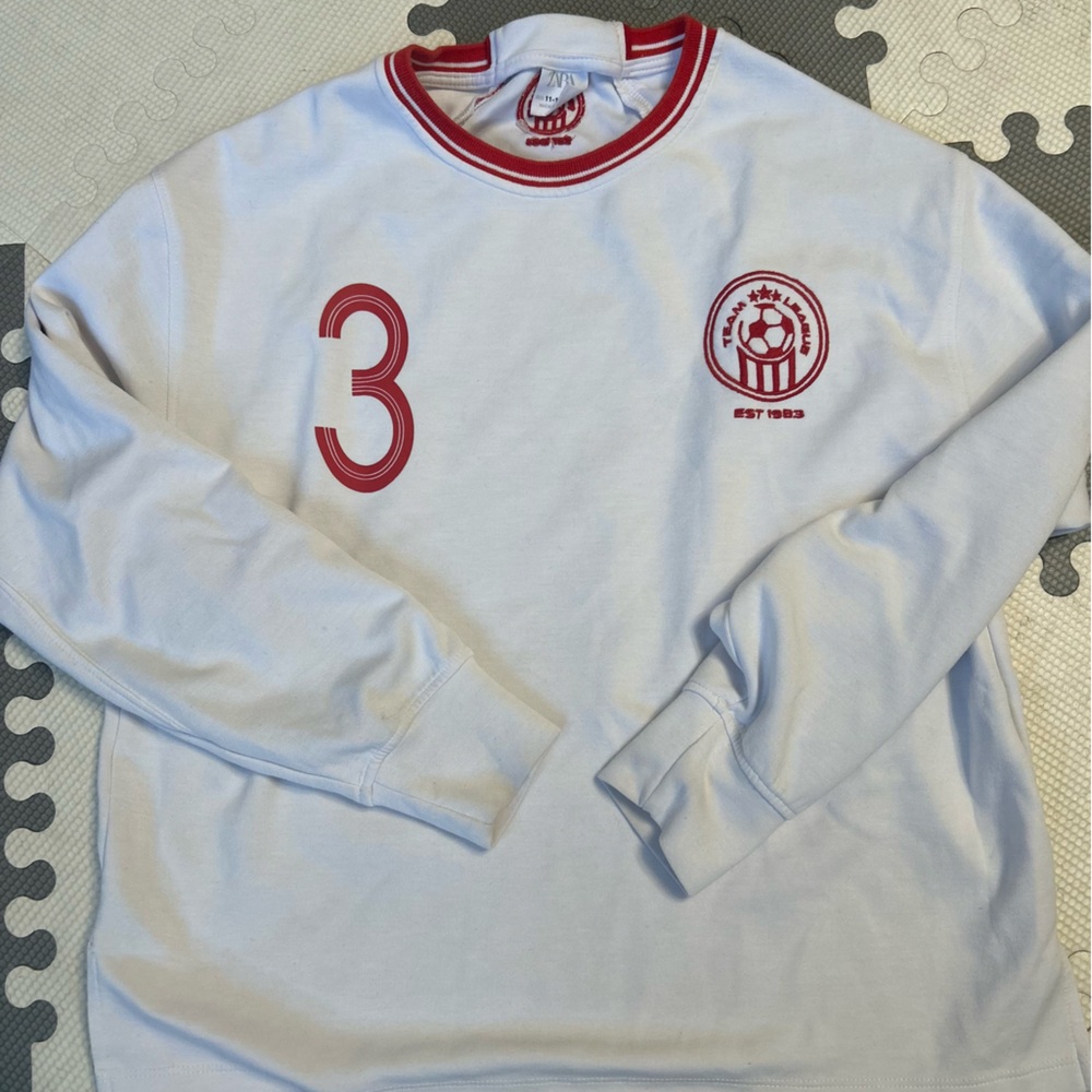 Zara Boys Long Sleeve Soccer Jersey with Red Accents